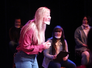 Reedsburg Area High School students wear special masks during the fall play. (Reedsburg Independent file photos)